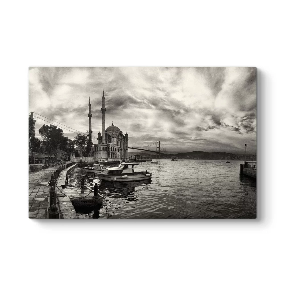 Ortaköy Camii Siyah Beyaz Tablosu